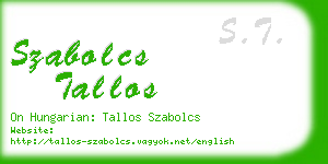 szabolcs tallos business card